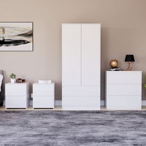 Denver Bedroom Set (2 Drawer Bedside (x2), 3 Drawer Chest, 2 Door Wardrobe) by Vida Designs