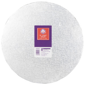 12 Round Drum Cake Board - Silver