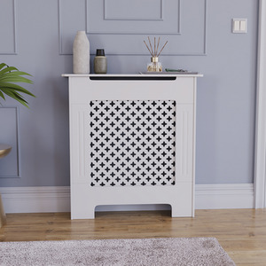 Oxford Radiator Cover - White / 78cm by Vida Designs