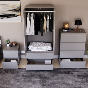 Denver Bedroom Set (2 Drawer Bedside, 4 Drawer Chest, 2 Door 2 Drawer Wardrobe) by Vida Designs