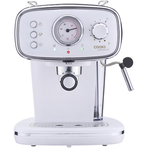 15-Bar Retro Espresso Coffee Machine - White by Cooks Professional