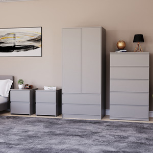 Denver Bedroom Set (2 Drawer Bedside (x2), 5 Drawer Chest, 2 Door Wardrobe) by Vida Designs