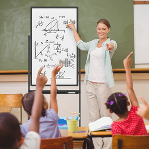 Height Adjustable Standing White Board - Black by Costway