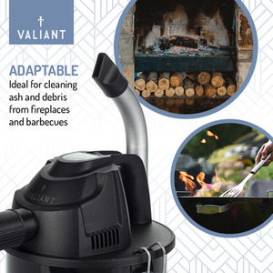 Valiant Portable Ash Vacuum Cleaner 600W 4 Litre - Black by Valiant