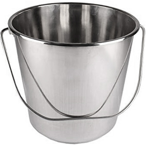 Heavy Duty Stainless Steel Bucket with Handle by SPARES2GO