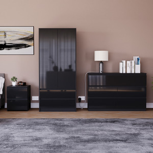 Vida Designs Glinton 3 Piece FSC Certified Bedroom Set - Black by Vida Designs