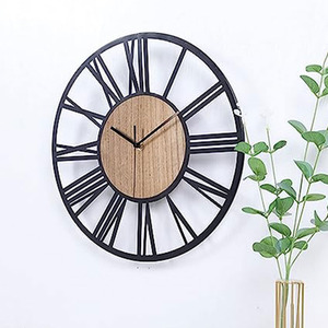 Wooden Silent Wall Clock - Black by Livingandhome