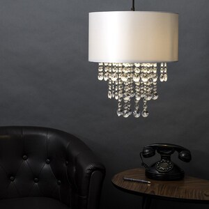 Acrylic Jewel Effect Droplet Grey Ceiling Pendant Light Shade - Grey by ValueLights