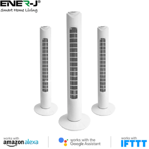 Smart Wi-Fi Tower Fan - White by EnerJ Smart