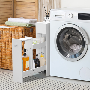 Bathroom Compact Freestanding Storage Cabinet - White by Yaheetech