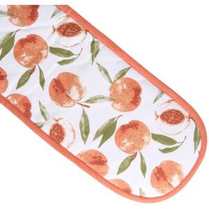 Sweet Peach Double Oven Glove - Peach and White