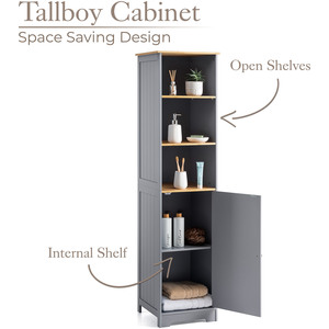 Tallboy Bathroom Cabinet - Grey by Christow