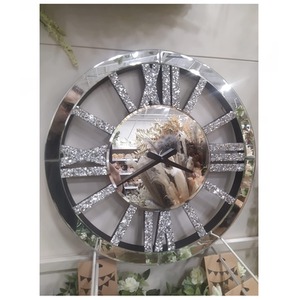 Crushed Crystal Wall Clock - Silver by DEENZ