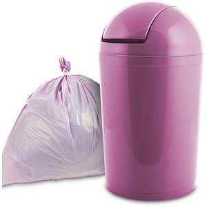 Compact Plastic Swing Top Waste Bin 5-15L - Purple / 15l by Home Centre