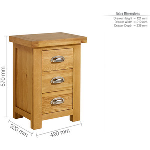 Wooden Furniture Set Wardrobe Chest of Drawers Bedside Woburn - Brown by Birlea