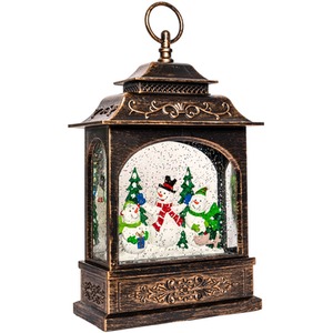 Light up Christmas Santa or Snowman Water Spinner with Warm White LEDs - Bronze / Snowman by Samuel Alexander