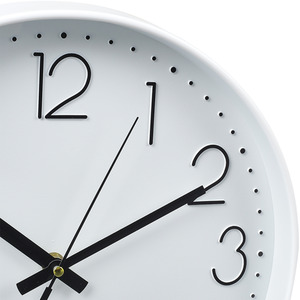 12-Inch Non-Ticking Battery-Operated Wall Clock - White by Livingandhome