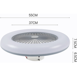 Round LED Fan Light with Soft Light - Grey by Livingandhome