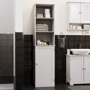 Priano 1 Door 2 Shelf Tall Cabinet - White by Vida Designs