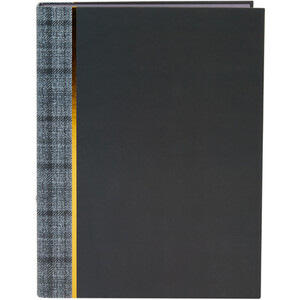 Grey Tartan Foiled Ring Binder - Black