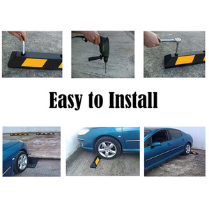 Large Heavy Duty Rubber Parking Curb - Black by Costway