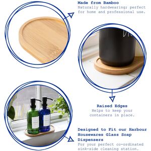 Bamboo Soap Dispenser Trays - Brown - Pack of 2 - Brown by Harbour Housewares