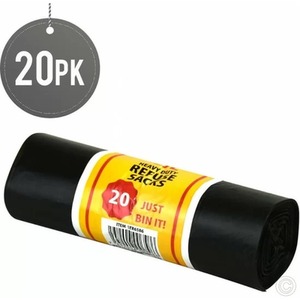 Heavy Duty Trash Bags Bin Bags Liner 70L 20Pack 66x83CM Garbage Bags - Black by UMKY