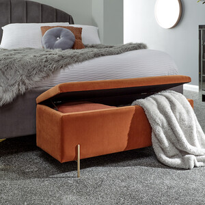 Mystica Ottoman Storage Bench - Russet