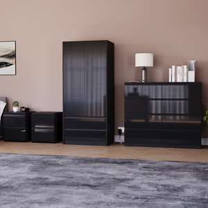 Vida Designs Glinton 4 Piece FSC Certified Bedroom Set- Black by Vida Designs