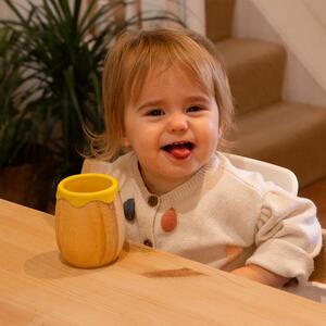 130ml Bamboo Baby Trainer Cup - Yellow / 9.5cm by Tiny Dining