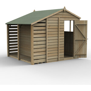 4LIFE 6x8 Apex Shed with Lean To by Forest Garden