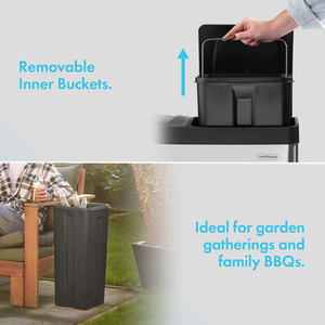 Stainless Steel Recycling Pedal Bin with 2 Compartments - Silver by VonHaus