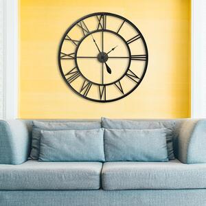 Large Metal Oversized Roman Numerals Wall Clock - Black / 97cm / 9cm by WALPLUS