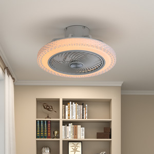 20-Inch Acrylic Ceiling LED Fan Light - White by komore
