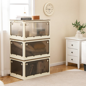 3-Tier Large Collapsible Storage Bins - White by Costway