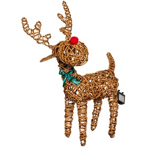 Battery Operated Light up Christmas Reindeer with Nose and LEDs - Brown by Samuel Alexander