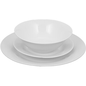 12-Piece Regency Porcelain Rim Dinner Set - White
