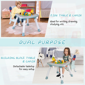 Multifunctional Baby High Chair - Blue & White by Costway