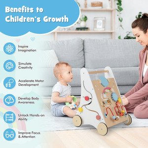 7-in-1 Baby Walker Baby Activity Center - White by Costway