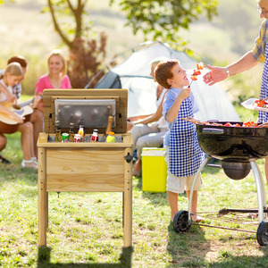 51 L Outdoor Beverage Cooler - Brown by Costway