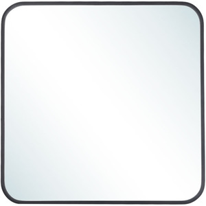 Square Bathroom Mirror with Rounded Corner - Black / 60cm by Livingandhome