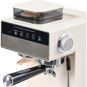 Espresso Coffee Machine with Integrated Coffee Grinder and Milk Frother - Cream-white by Livingandhome