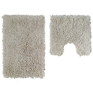 Luxurious Twist Cotton Bath Mat Set - Gush Silver