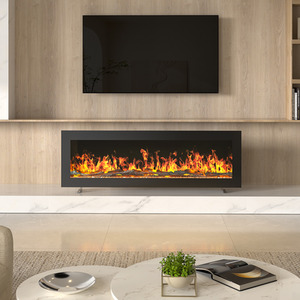 Wall-Mounted or Freestanding Electric Fireplace - Black / 101.6cm by Livingandhome