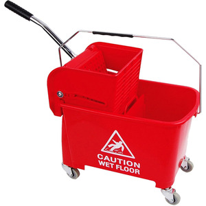 Red 20L Dual Kentucky Mop Bucket With Durable Wheels and Handle - Red by STORM TRADING GROUP