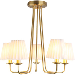 Poppy 5 Light Ceiling Fitting - Brass