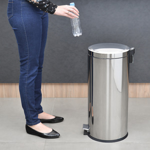 Tramontina Stainless Steel Pedal Bin - Silver / 30l by Tramontina
