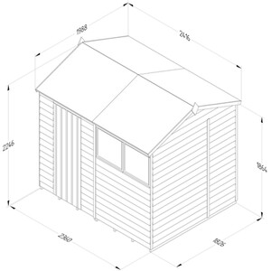4LIFE Reverse Apex Shed 8x6 - No Installation / With Base / 2 / 1 by Forest Garden