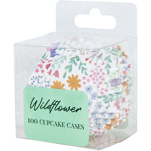 Pack of 100 Wildflower Cupcake Cases - Multicolour