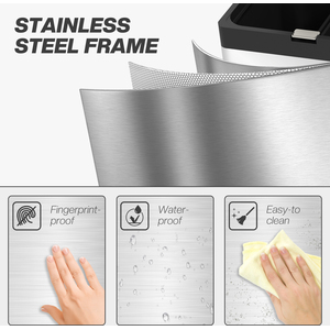 HOMCOM 56L 3 Compartment Kitchen Bin for Recycling and Waste - Silver by HOMCOM